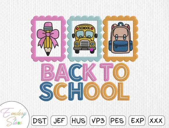 Back to School Embroidery Design