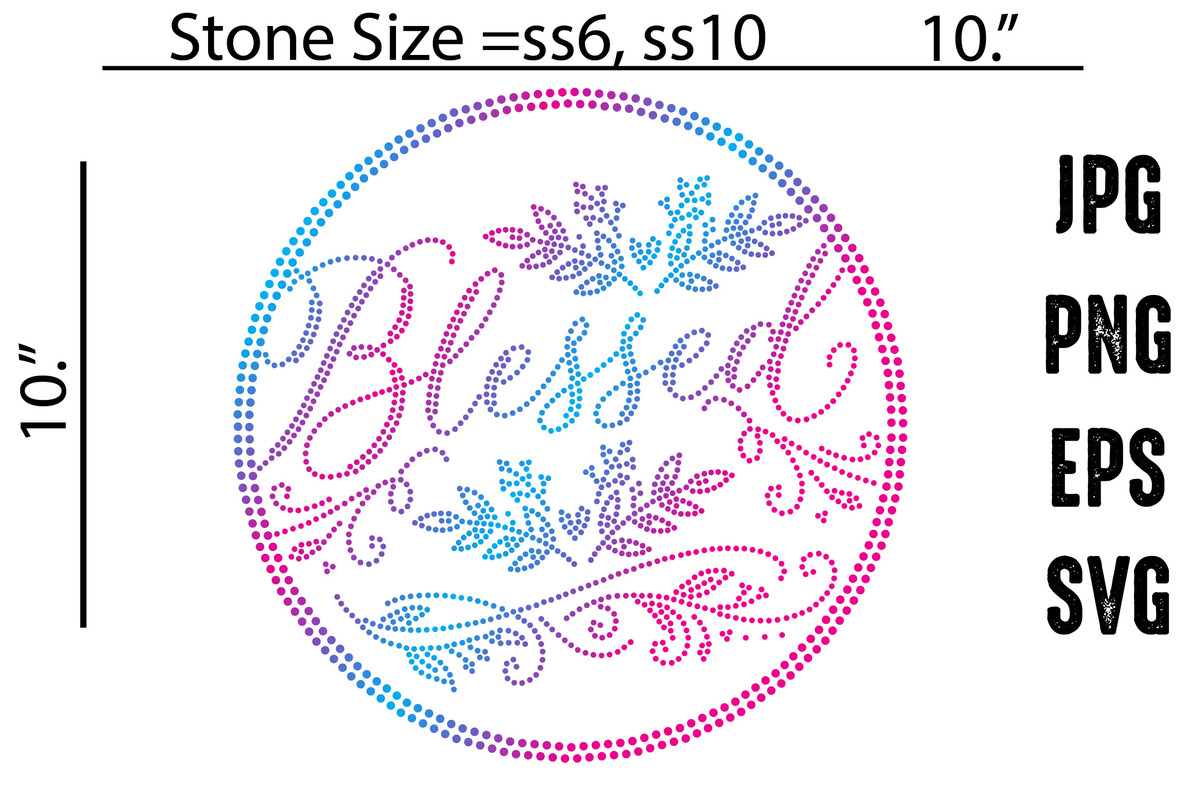 Blessed Rhinestone Graphic by MRUMU · Creative Fabrica