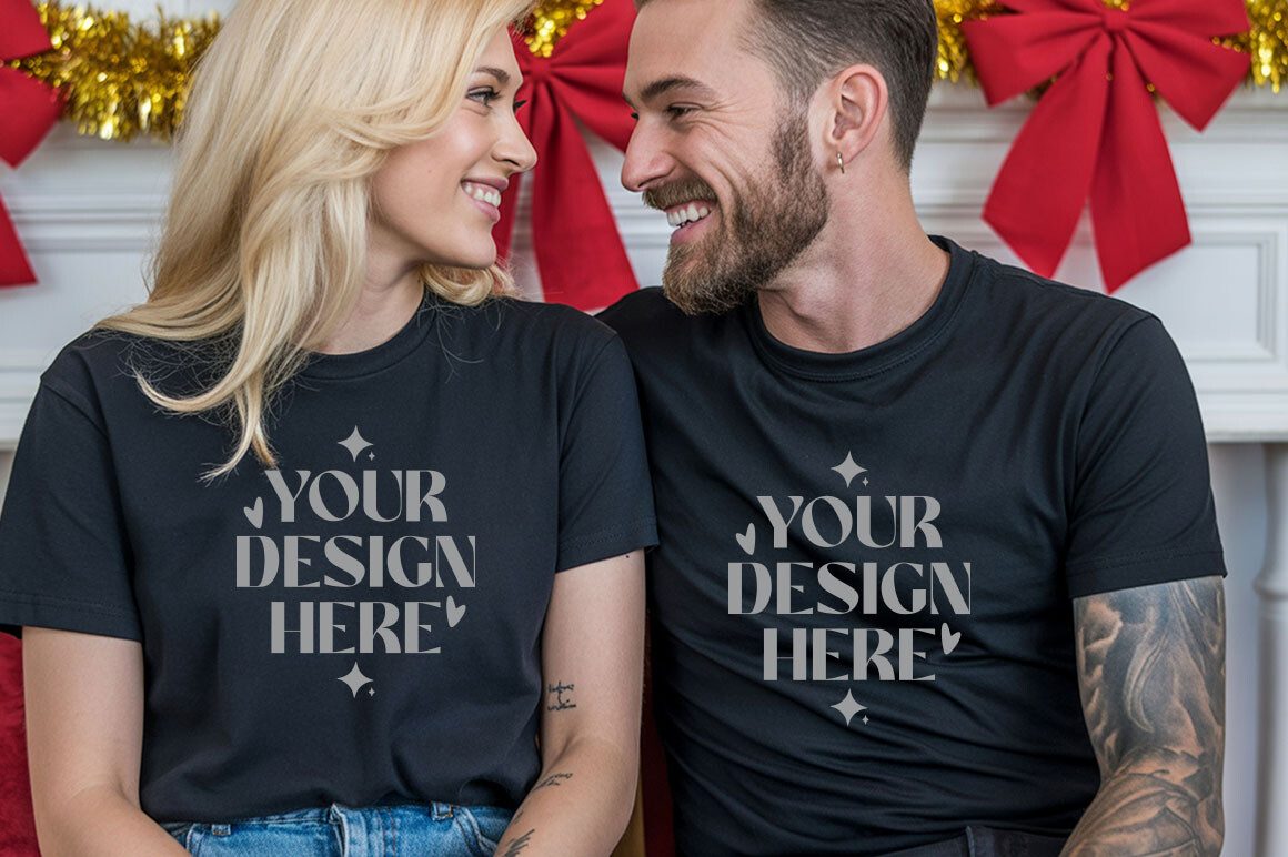 Christmas Gildan 5000 Couple Mockup
