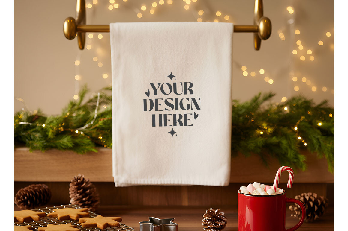 Christmas Kitchen Towel Mockups
