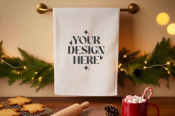 Christmas Kitchen Towel Mockups