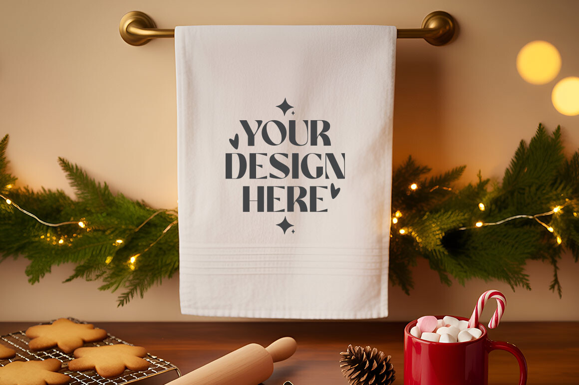 Christmas Kitchen Towel Mockups