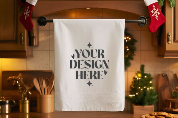 Christmas Kitchen Towel Mockups