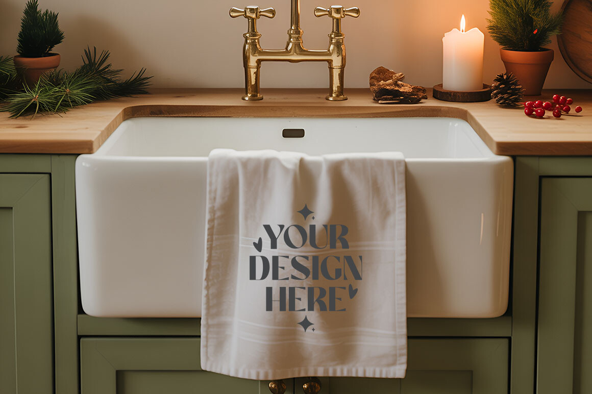 Christmas Kitchen Towel Mockups