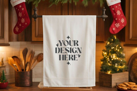 Christmas Kitchen Towel Mockups
