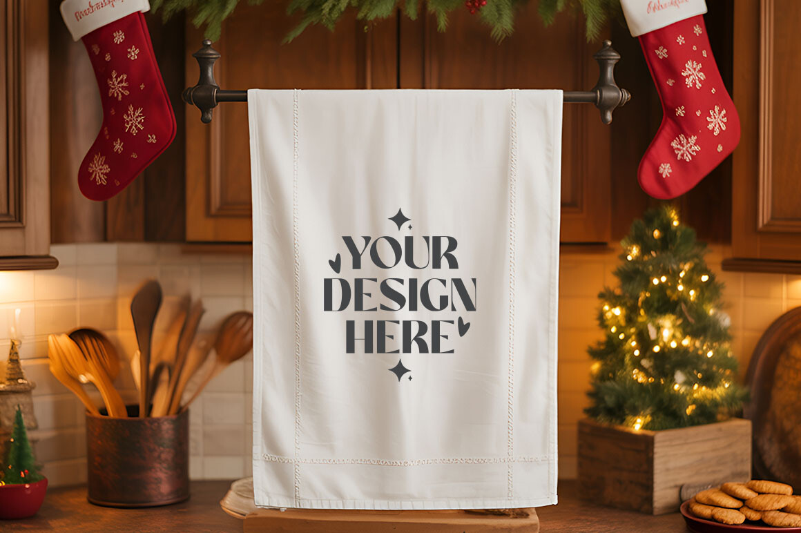 Christmas Kitchen Towel Mockups