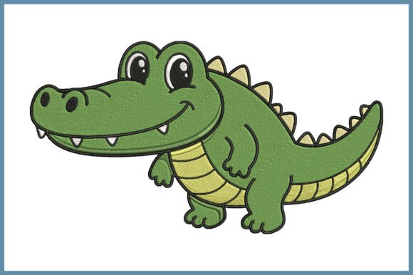 Cute Crocodile Embroidery Design