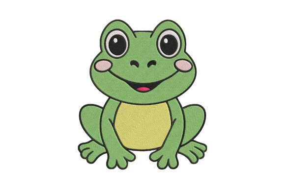 Cute Frog Embroidery Design