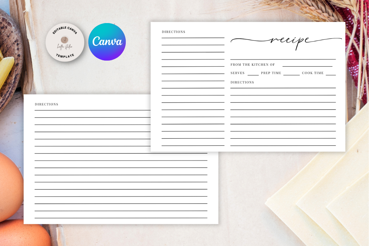 Editable Recipe Card Template