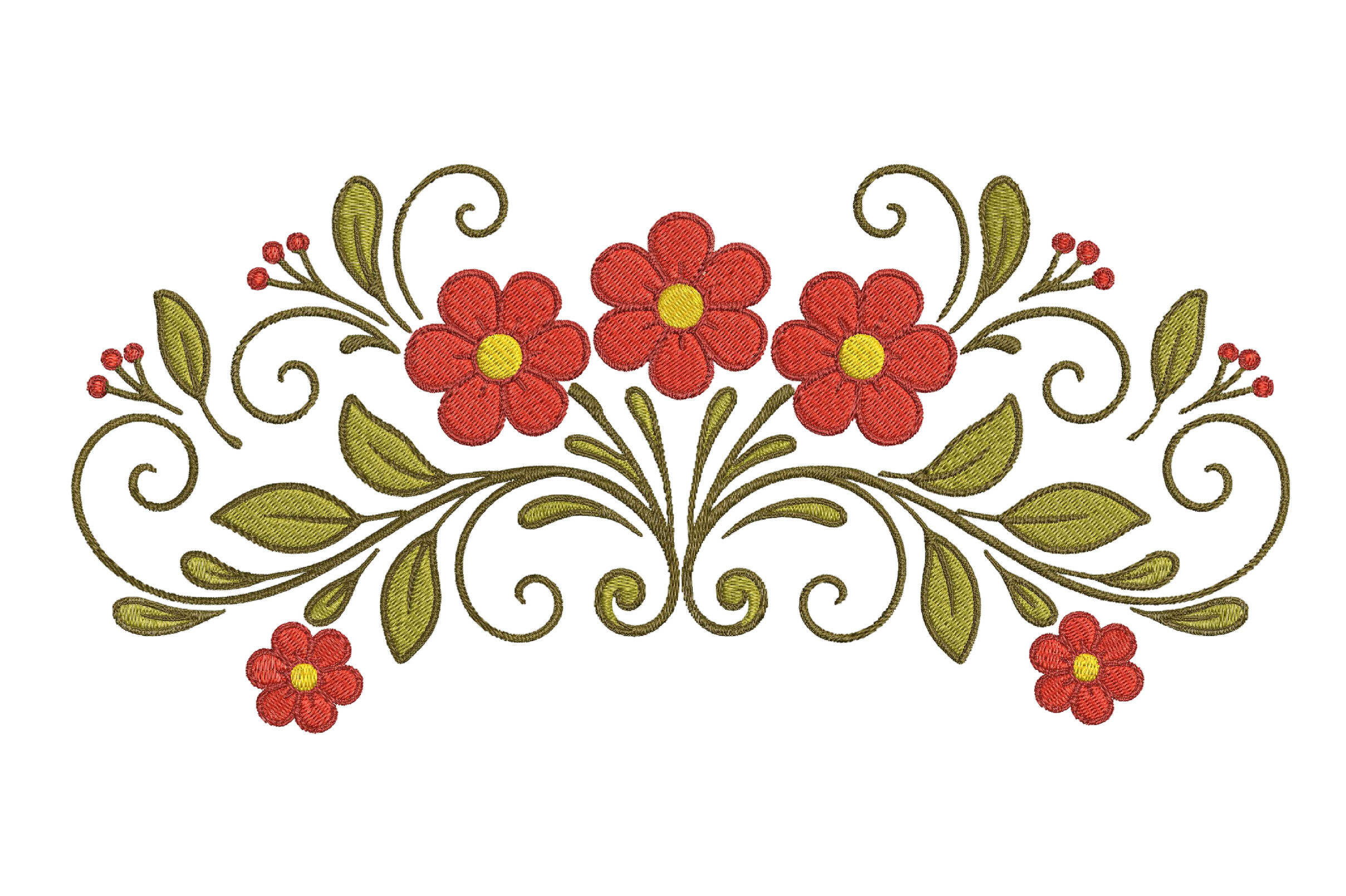 Floral Vine Embroidery Design