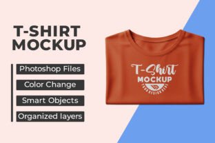 Folded Orange T-shirt Mockup for Apparel Graphic by vandesignstd ...