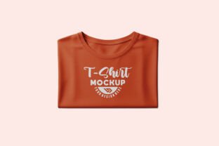 Folded Orange T-shirt Mockup for Apparel Graphic by vandesignstd ...