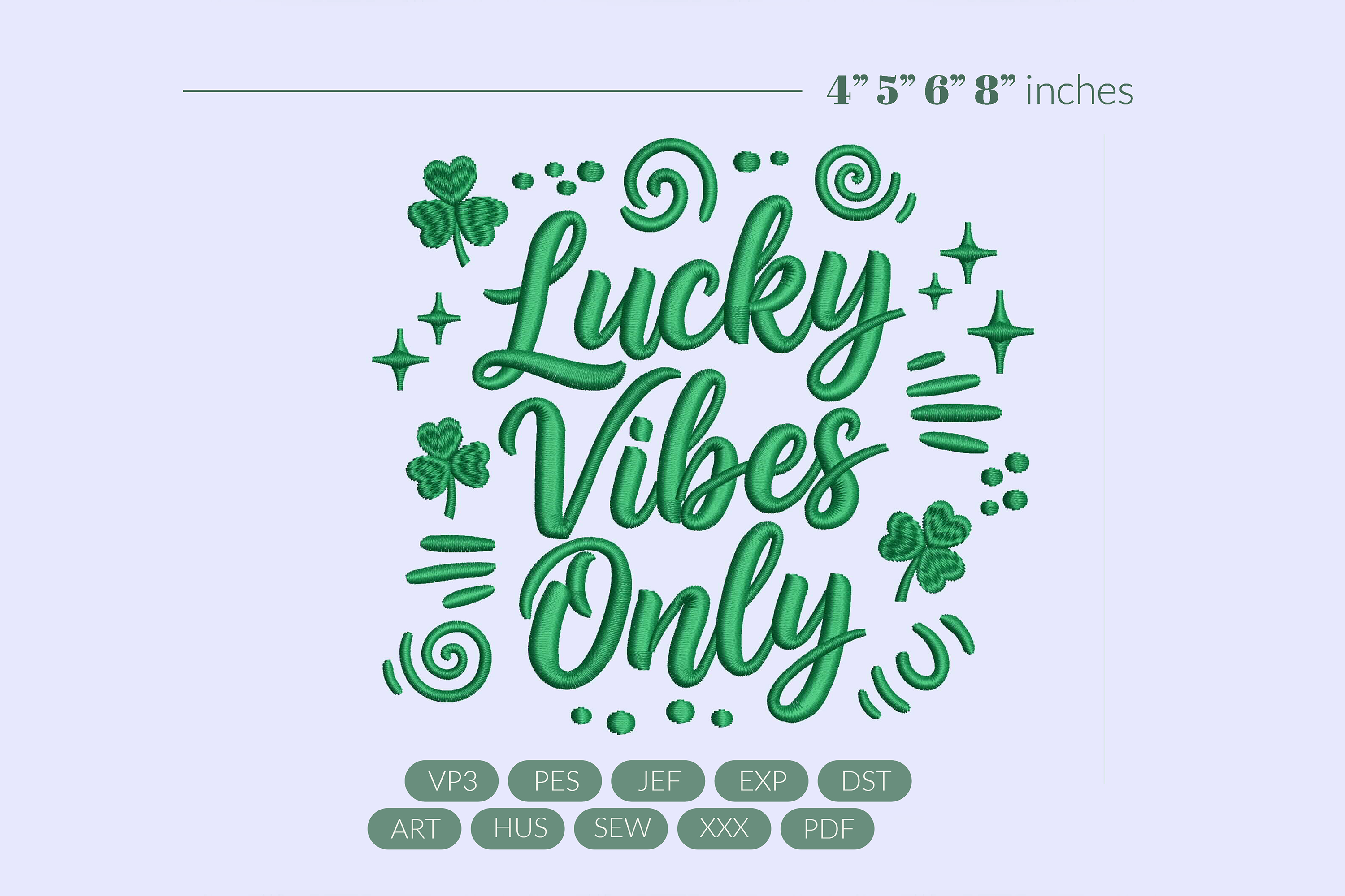 Lucky Vibes Only Embroidery