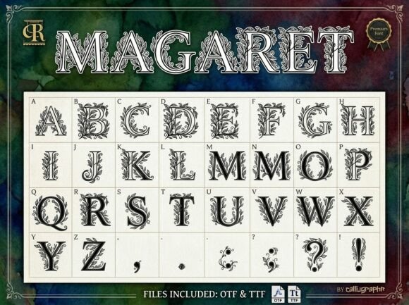 Magaret Font PNG with transparent background - Preview 1