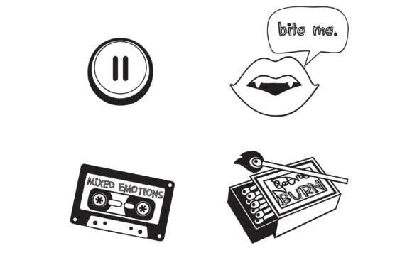 Mixed Emotions Dingbats Font PNG with transparent background - Preview 5