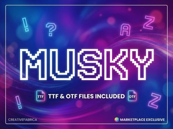 Musky Font PNG with transparent background - Preview 1