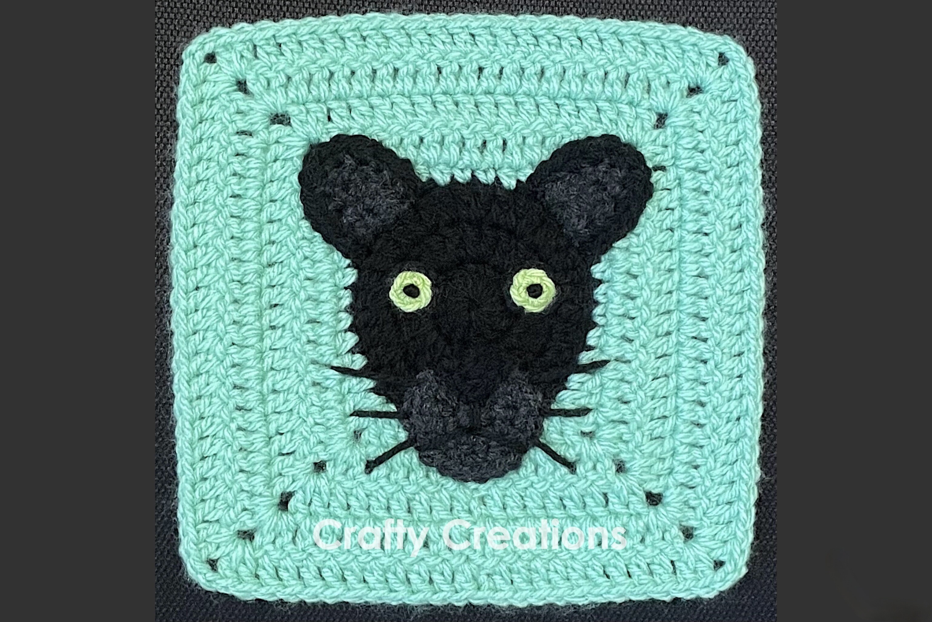 Panther Granny Square Crochet Pattern