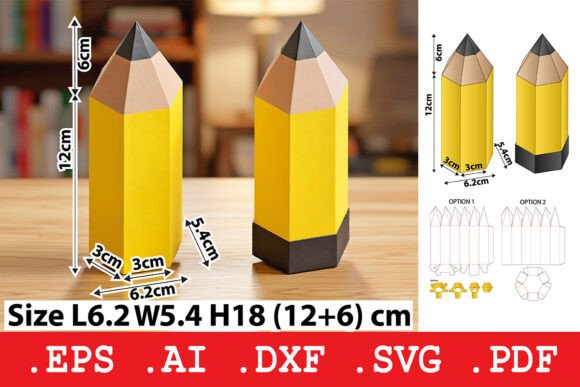 Pencil Shaped Gift Box Graphic Boxes & Cartons By Pungpond. TH
