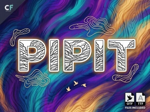 Pipit Font PNG with transparent background - Preview 2