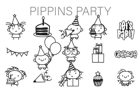 Preview of Pippins Party Dingbats dingbat font