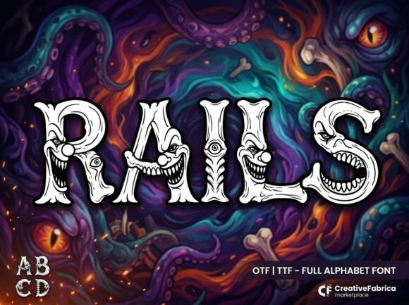 Rails Font PNG with transparent background - Preview 2