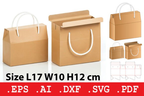 Rope Handle Gift Bag Box Gráfico Cajas y cartones Por Pungpond. TH