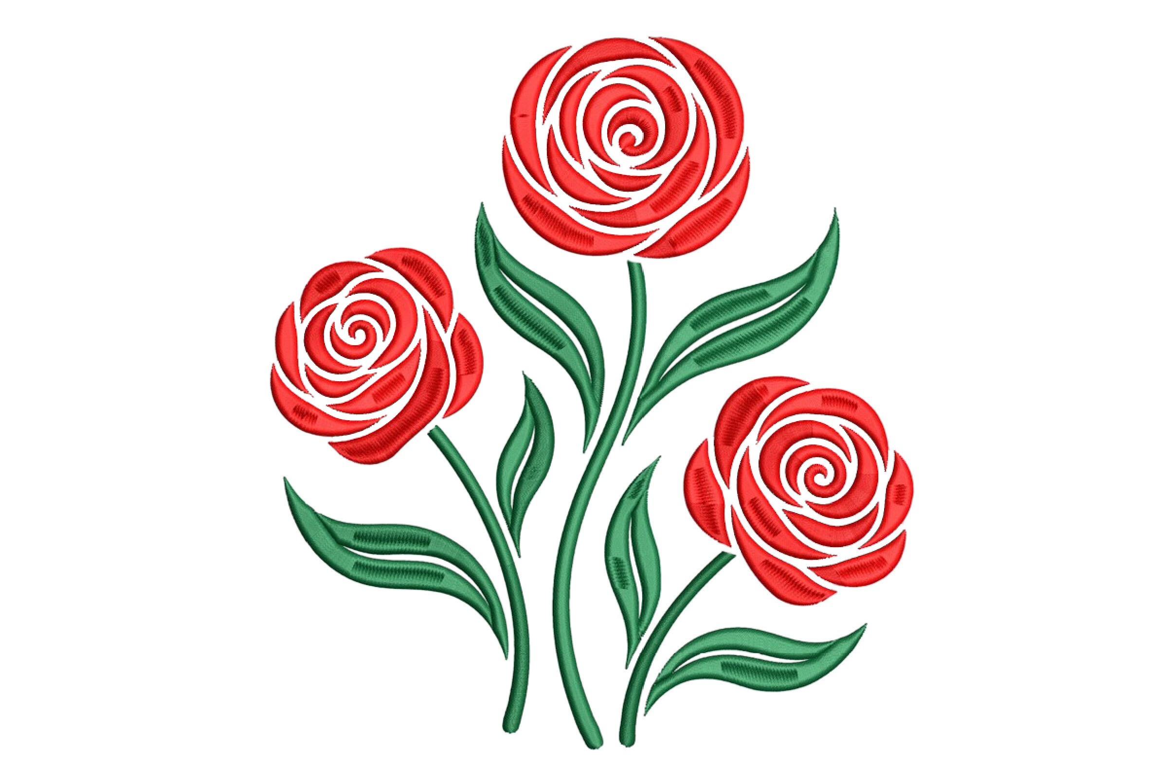 Rose Flower Embroidery Design