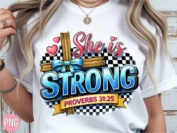 She is Strong Proverbs 31 25 Bible PNG