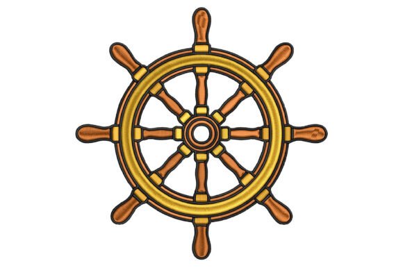 Ship Wheel Embroidery Design
