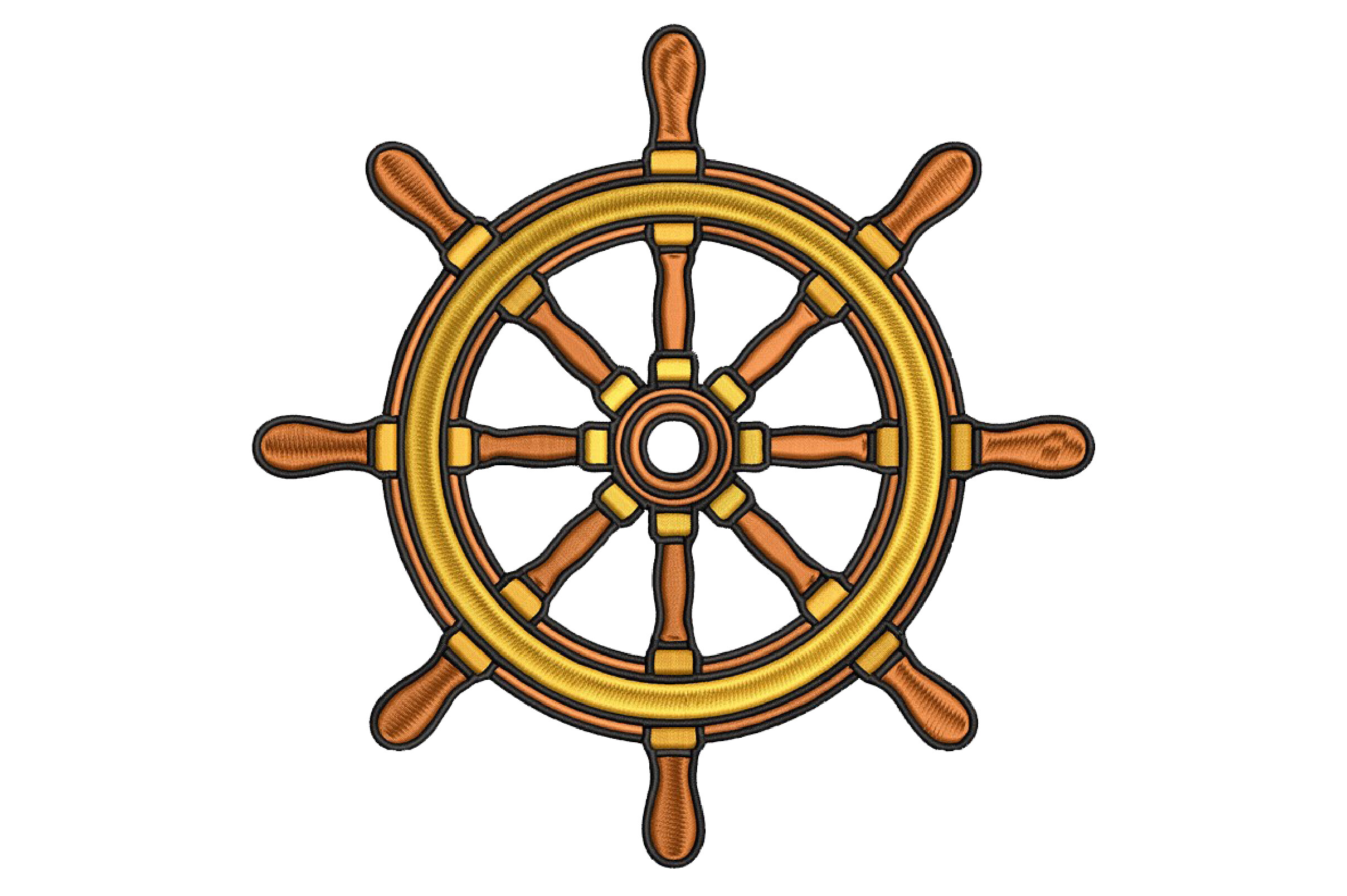 Ship Wheel Embroidery Design