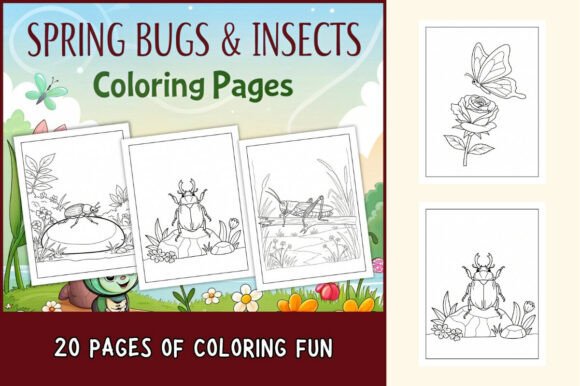 Spring Bugs & Insects Coloring Pages
