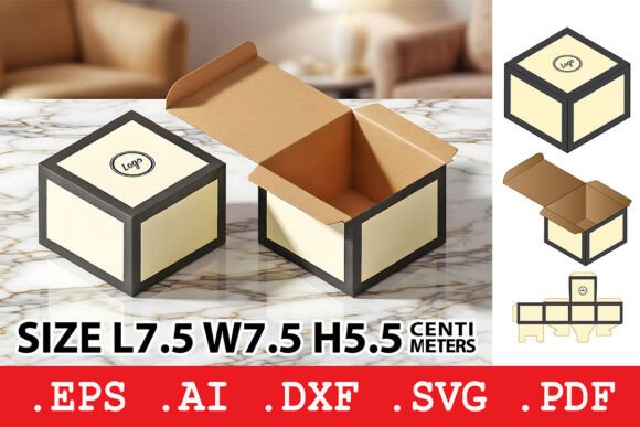 Square Tuck Top Gift Box Gráfico Caixas e caixas de papelão Por Pungpond. TH