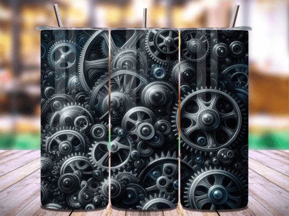 Steampunk Gears 20oz Tumbler Wrap Vol.8
