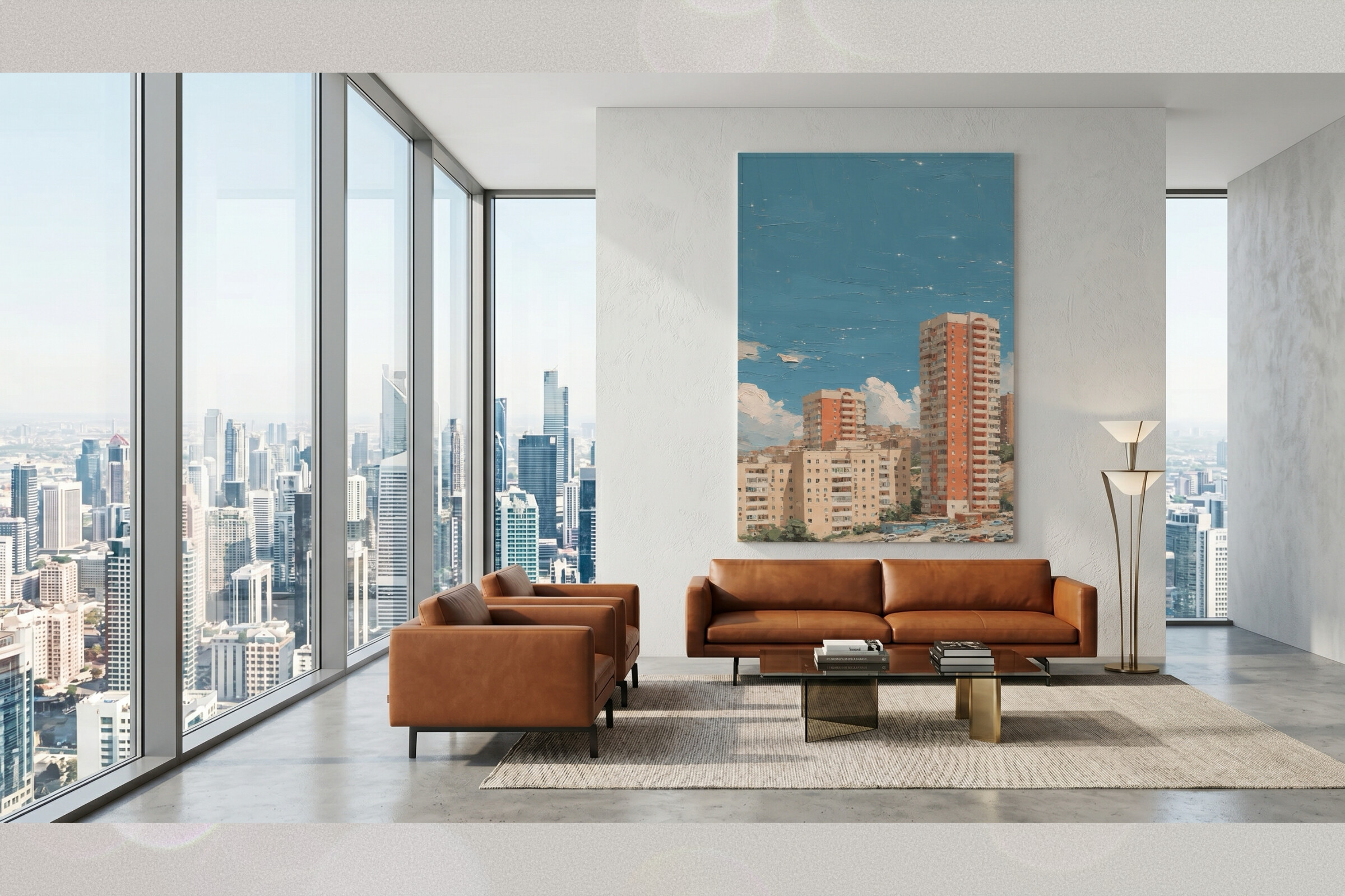 Sun-Drenched Urban High-Rise Art
