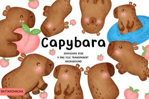 This Cute Capybara Cartoon Clipart