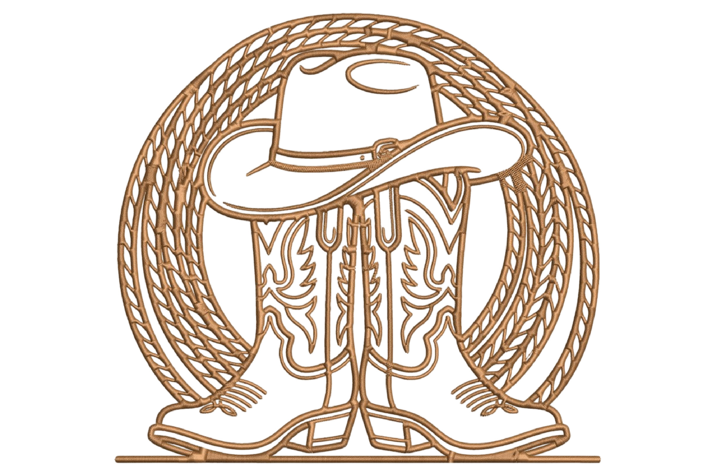 Western Cowboy Embroidery Design