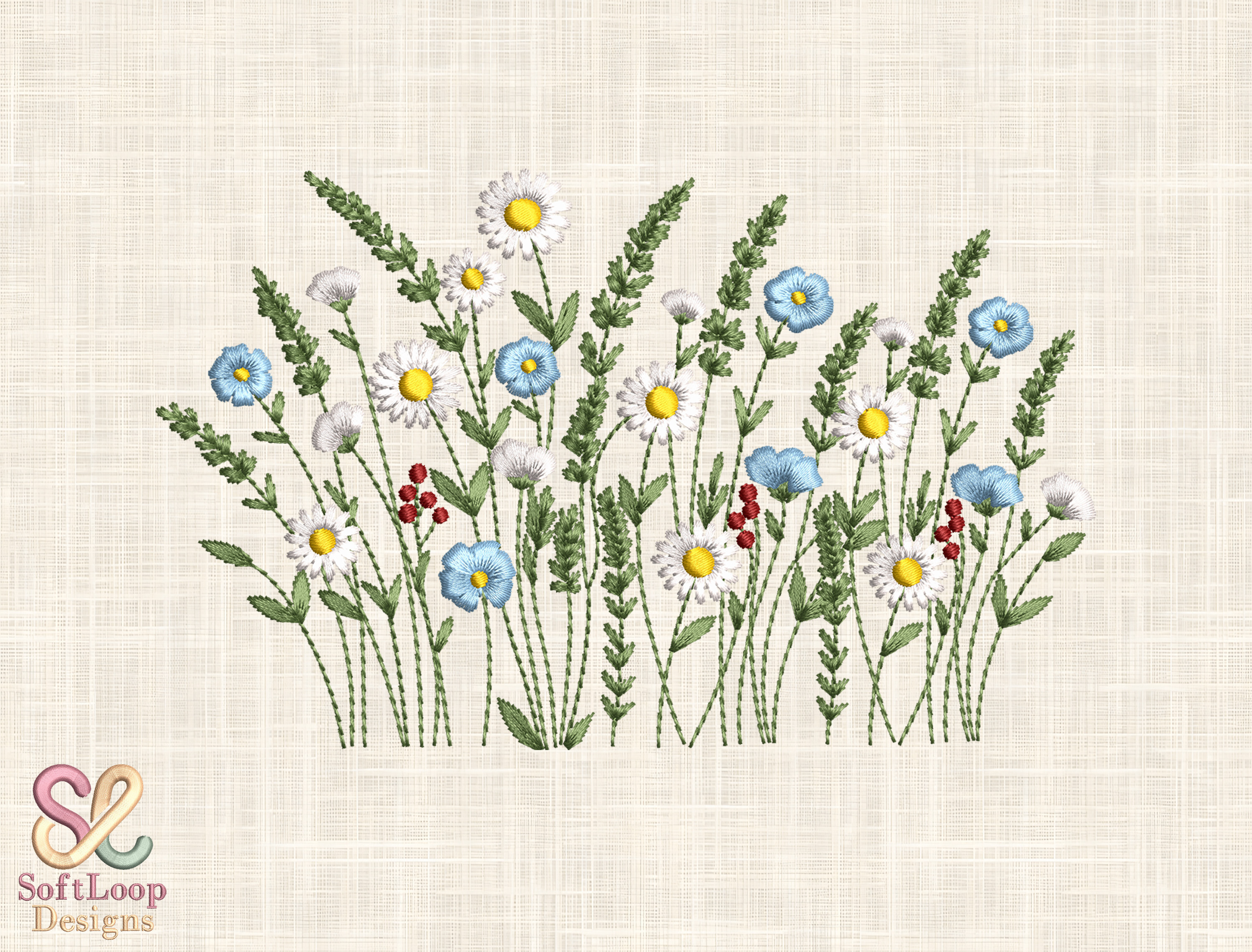 Wildflower Meadow Garden Embroidery File