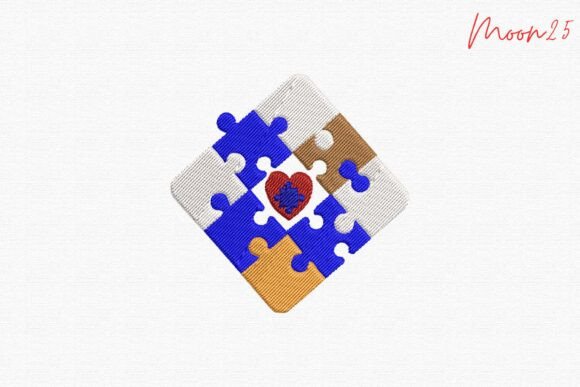 Autism Puzzle Heart Square Love