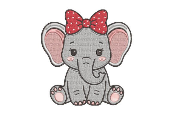 Baby Elephant with Bow