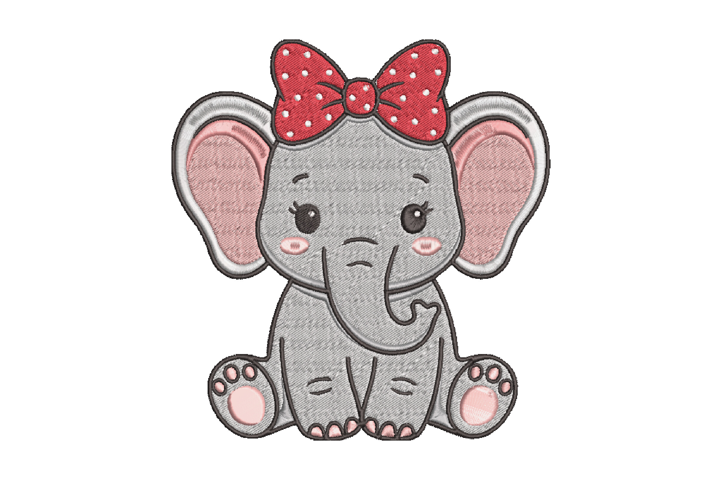Baby Elephant with Bow