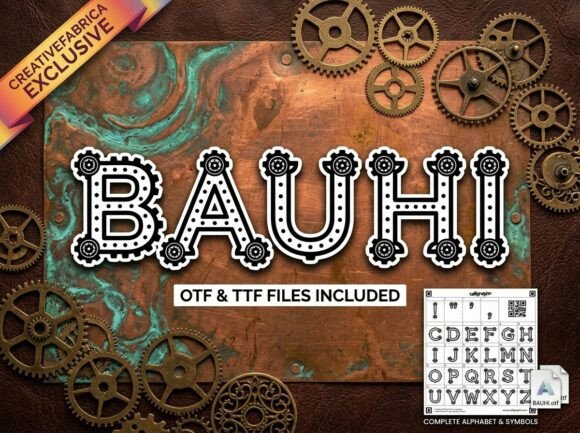 Bauhi Font PNG with transparent background - Preview 2