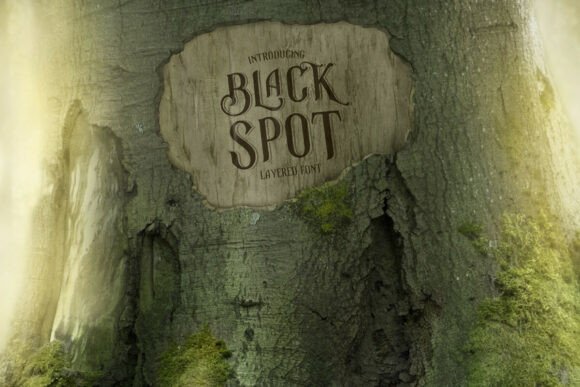 Black Spot Font PNG with transparent background - Preview 2