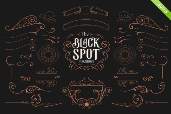 Black Spot Font PNG with transparent background - Preview 5