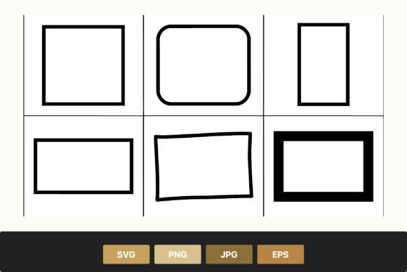 Black Outlined Rectangle Shapes Set Grafica Illustrazioni Stampabili Di SVGdesigns