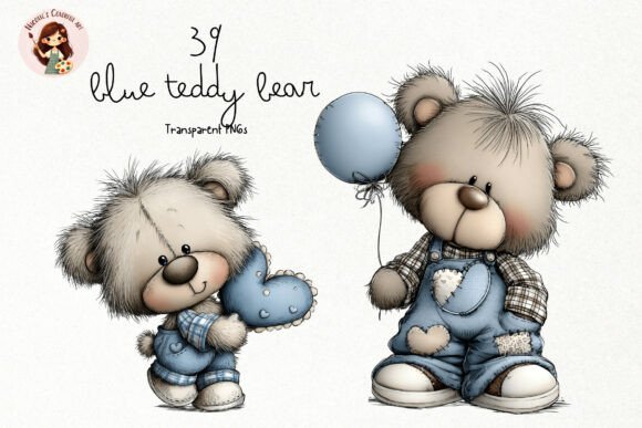 Blue Teddy Bear PNG Clipart Graphic Illustrations By Nicolle's Colorful Art