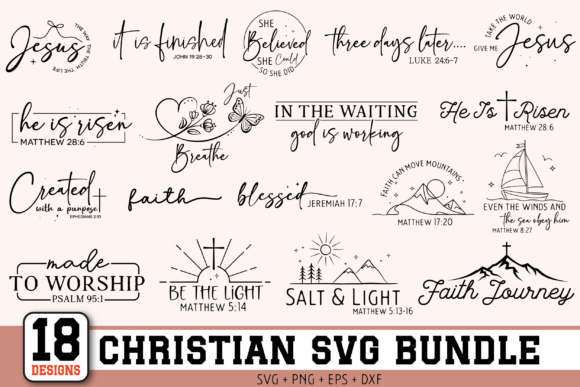 Christian Svg Bundle, Bible Verse, Faith