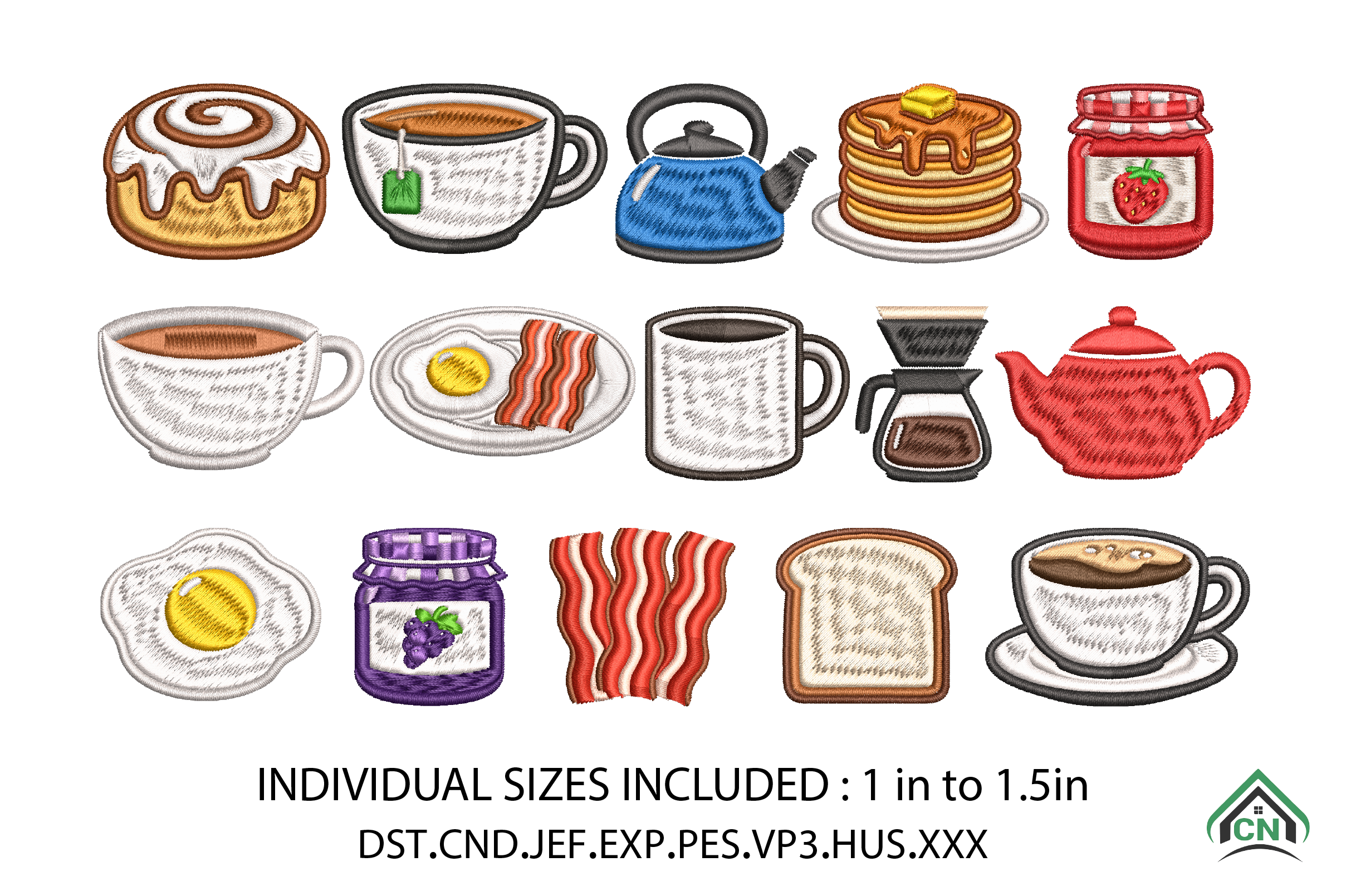 Cozy Breakfast Mini Embroidery X15 File
