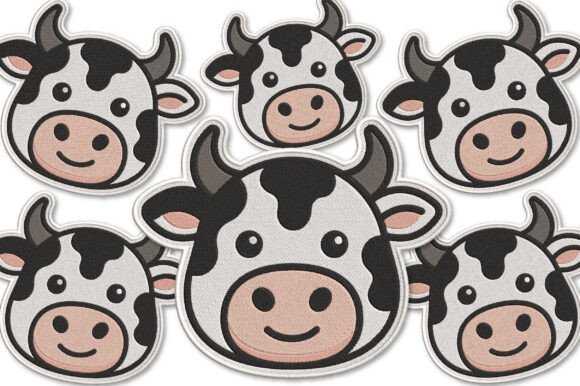 Cute Cow Embroidery Design
