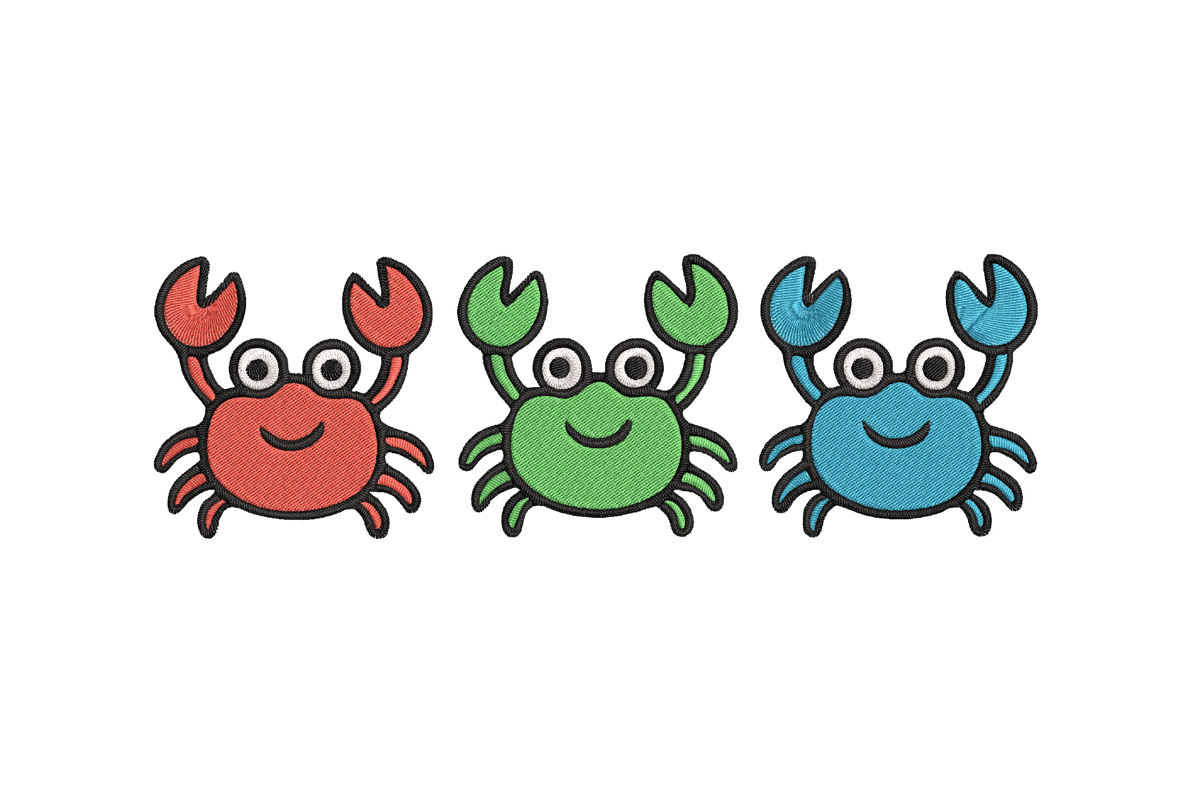 Cute Crab Embroidery Design