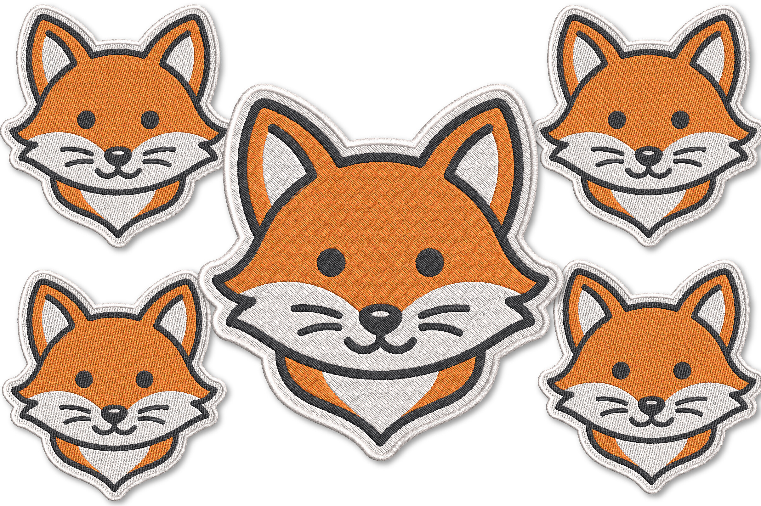 Cute Fox Embroidery Design